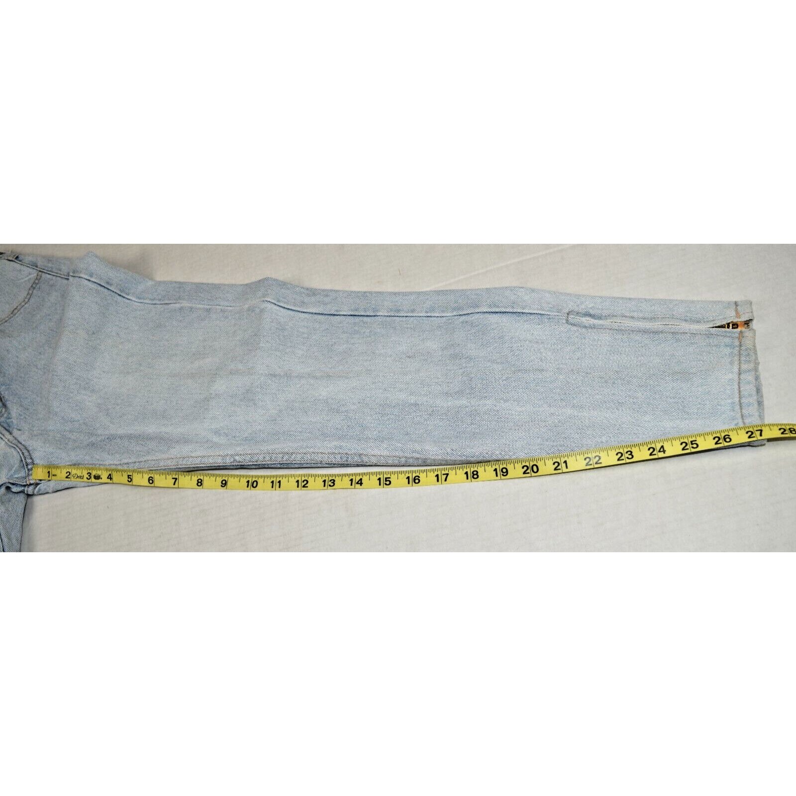 Vintage Guess Jeans Size 28 80s Pale Blue 3 Zip Fly Ankle Made USA