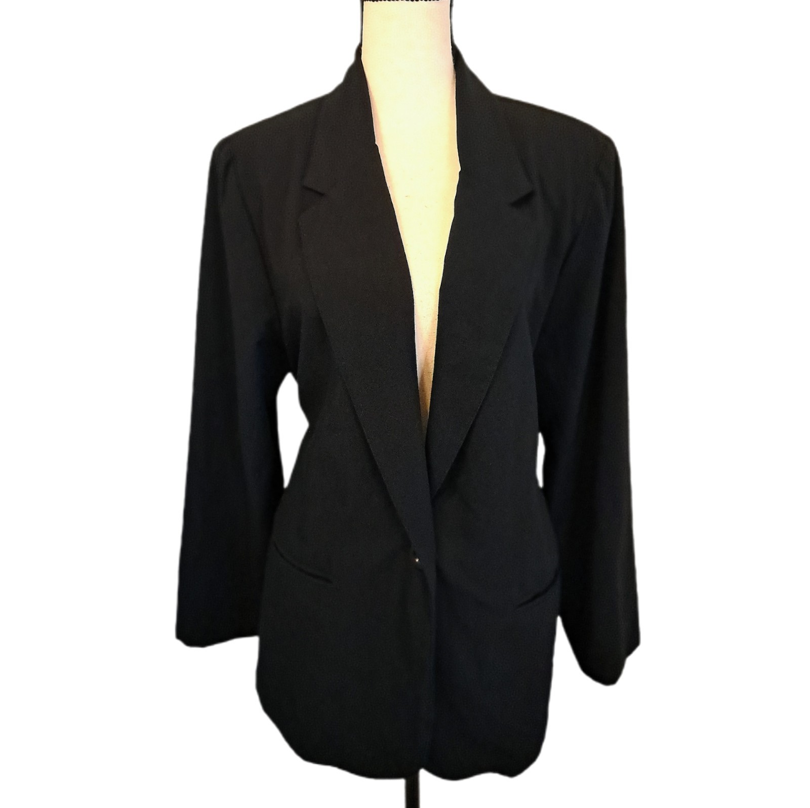 Vtg 80s/90s Sag Harbor Black Sigle Breasted Blazer