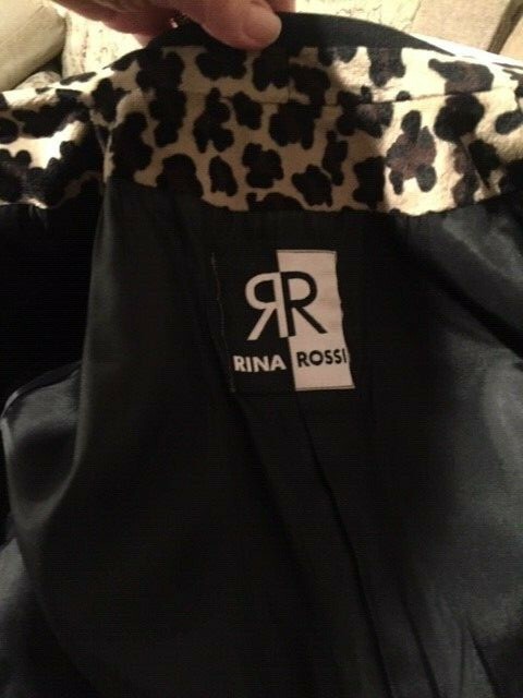 Vintage Rina Rossi 10 Leopard Animal Print Velour Print Blazer Jacket # 3145