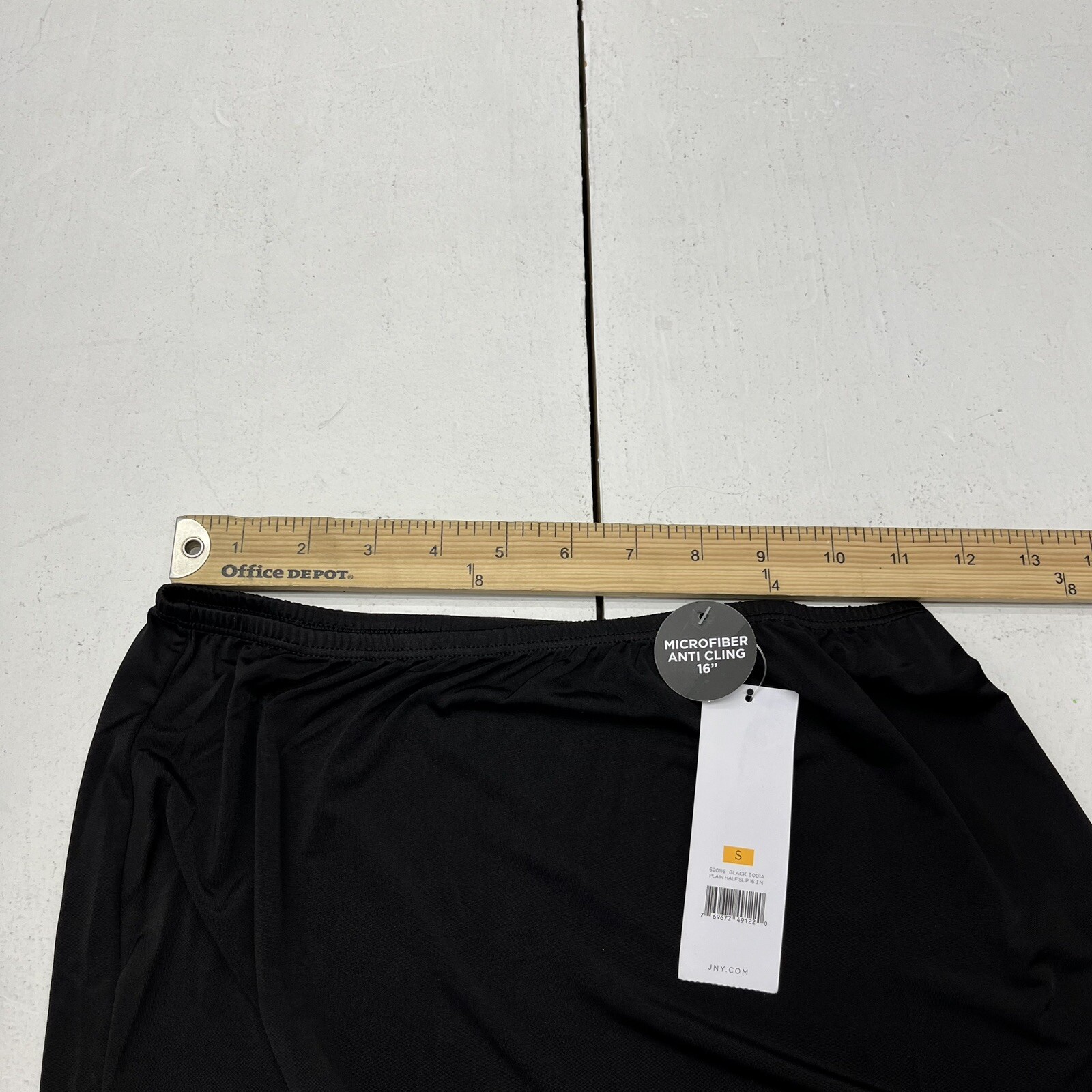 Jones Black Plain Microfiber Half Slip 16” Womens Size Small