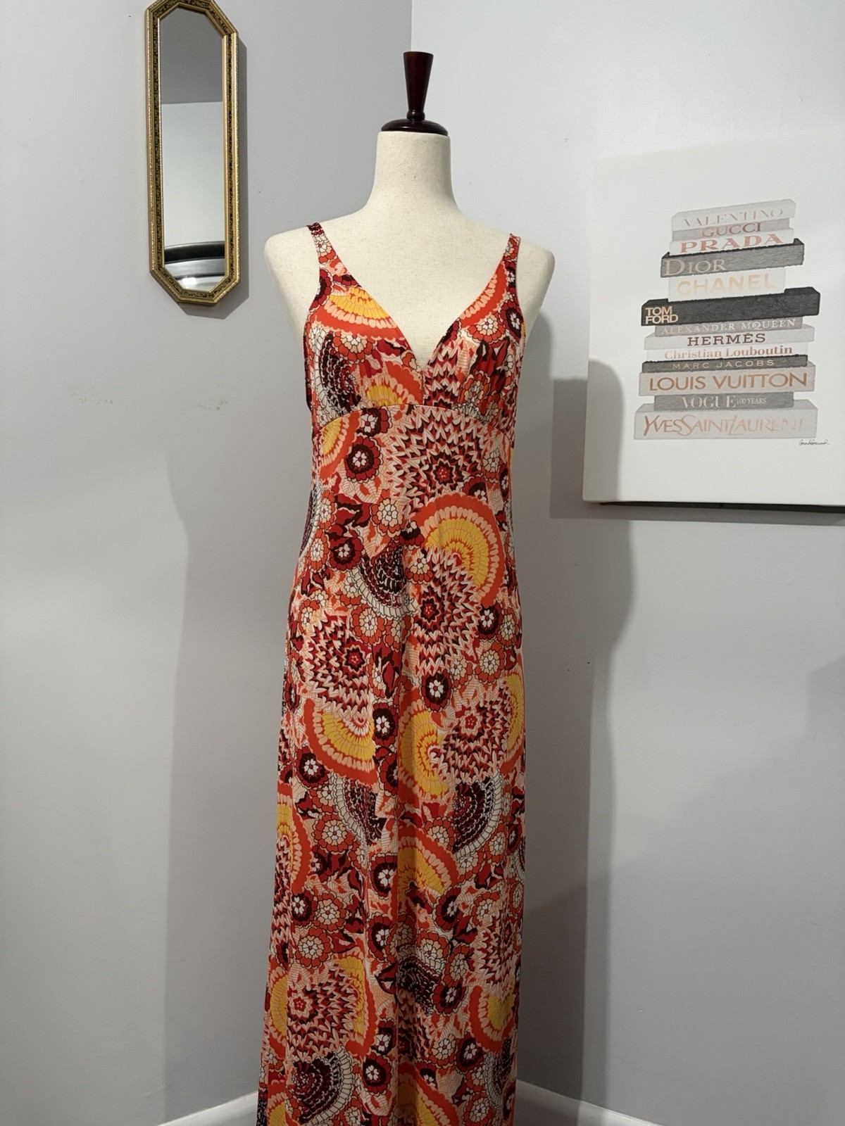 Vintage 70’s Lorraine Maxi Slip Dress Size Medium
