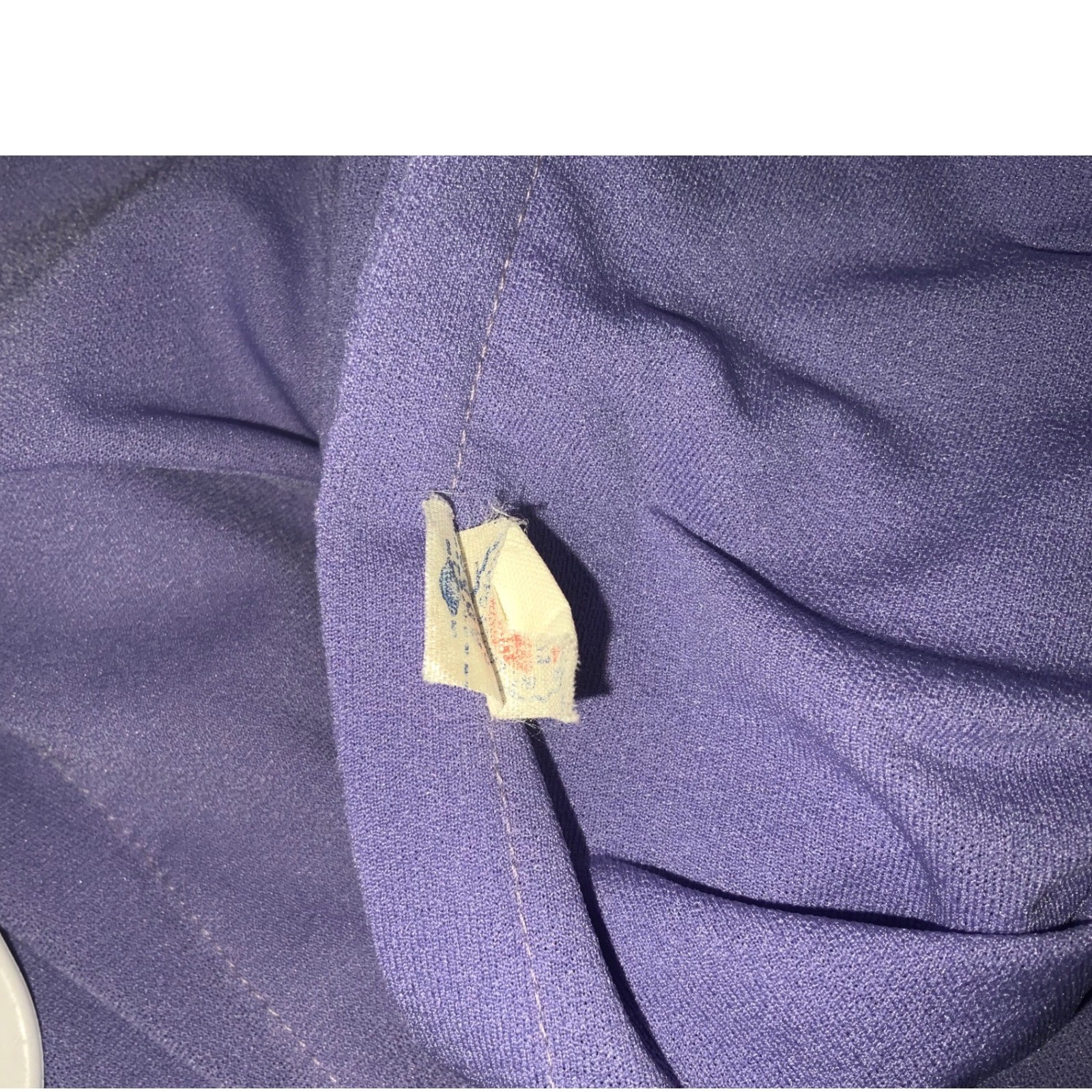 Lady Carol of New York Vintage Periwinkle Purple Pleated Puff Sleeve Midi Dress