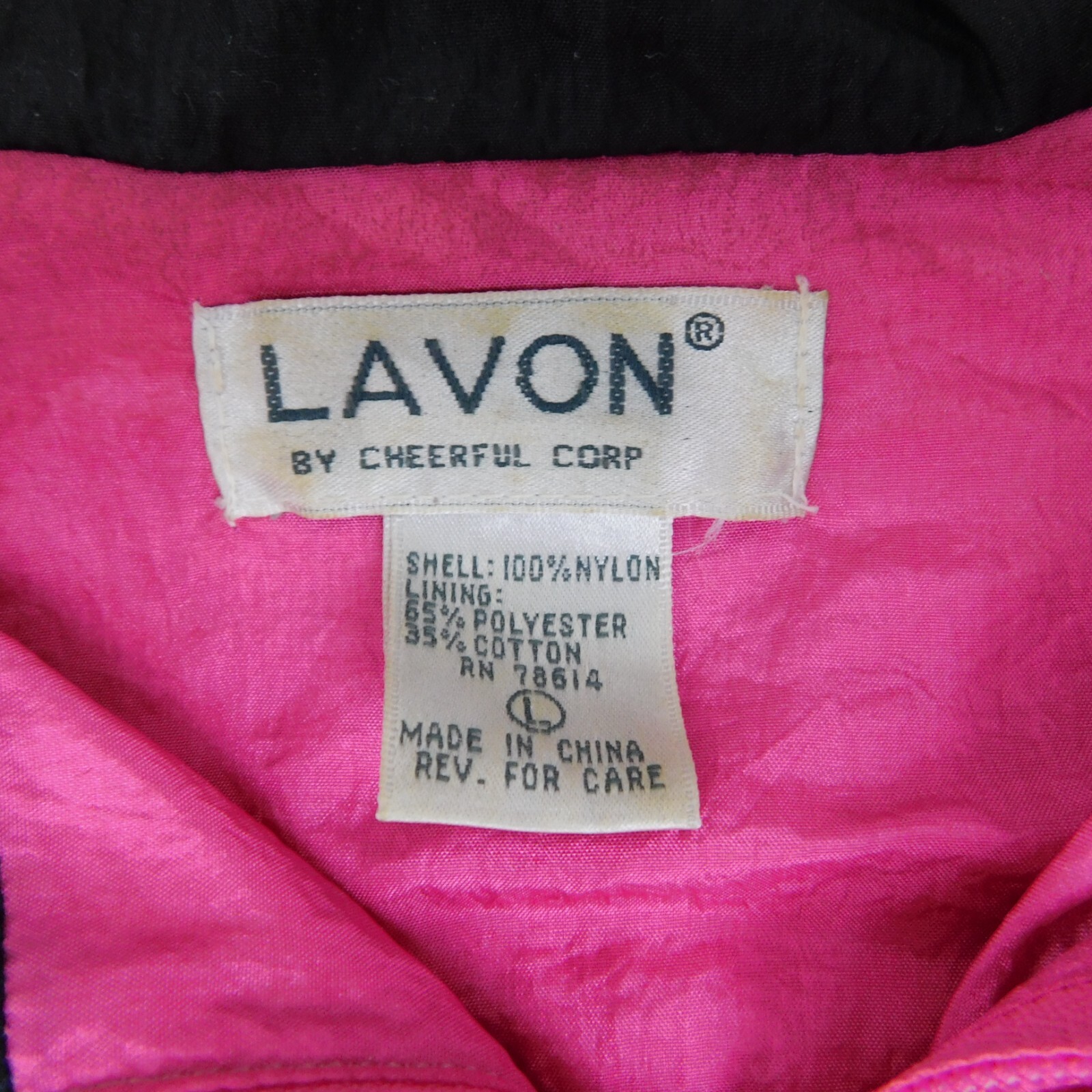 Lavon Tracksuit Retro Black Pink Women’s Large Vintage 80s 90s Streetwear