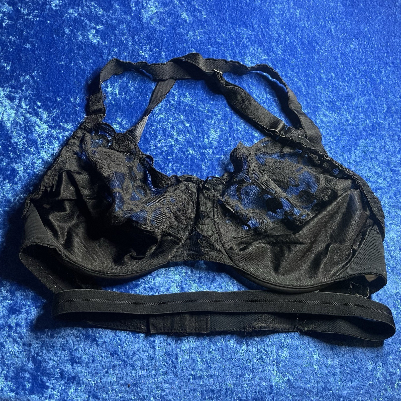 Vintage Special Request By Glamorise Bra 32d Black Wrap Around Underwire Nylon