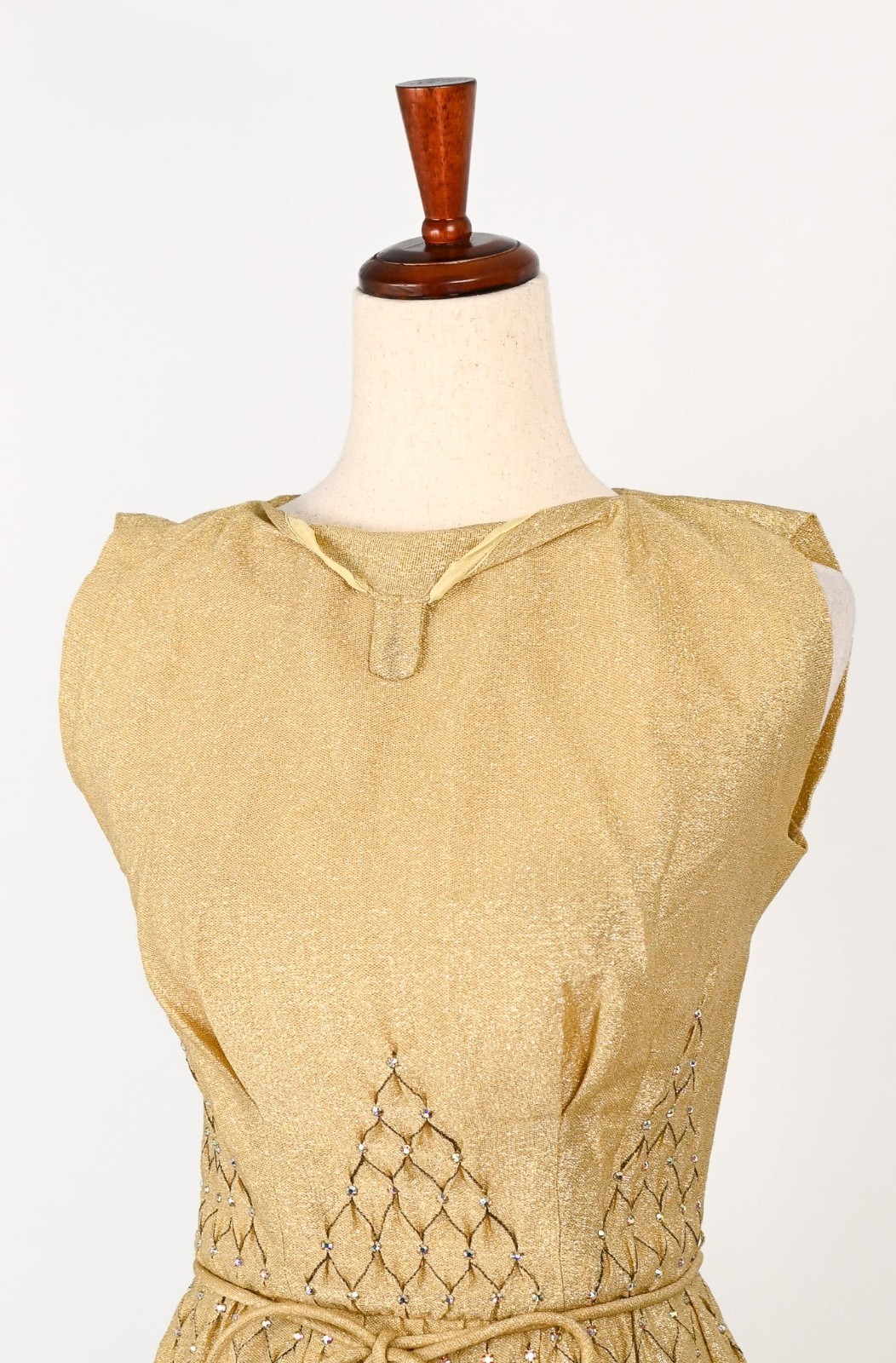 Vintage 60s Gold Lame CARLYE Midi Dress