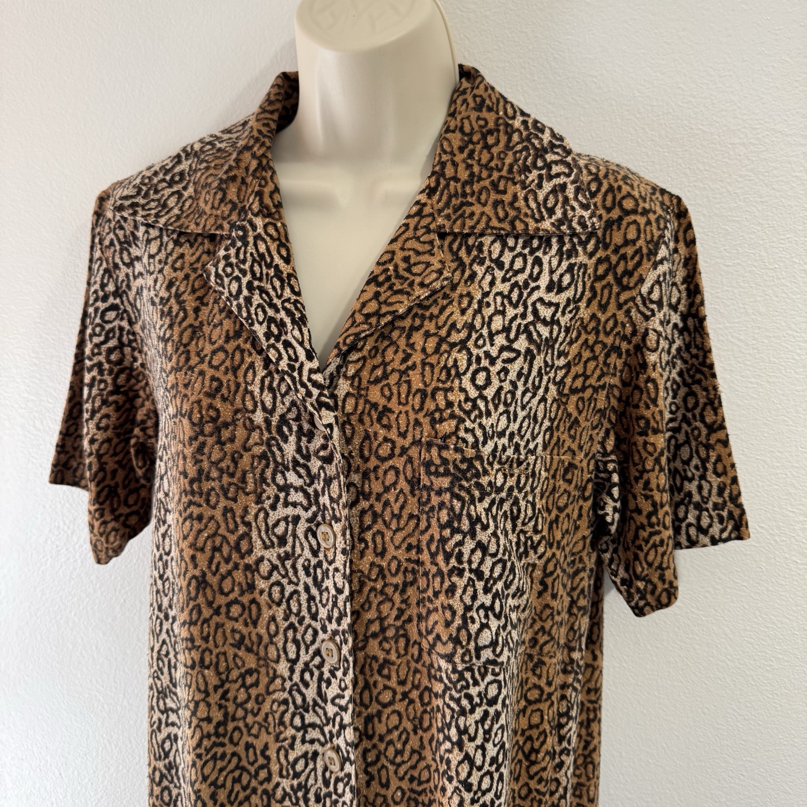 Vintage Y2K 90s Nick & Sarah Maxi Dress S Leopard 100% Raw Silk Grunge Punk