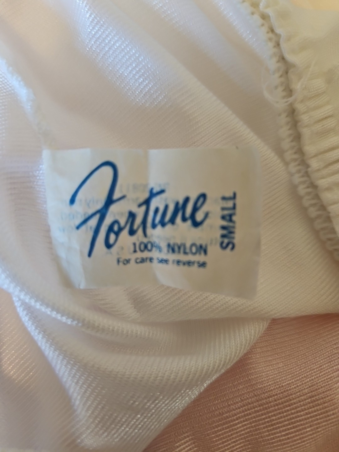 FORTUNE White Vintage Half Slip Size Small Lace Trim 100% Polyester