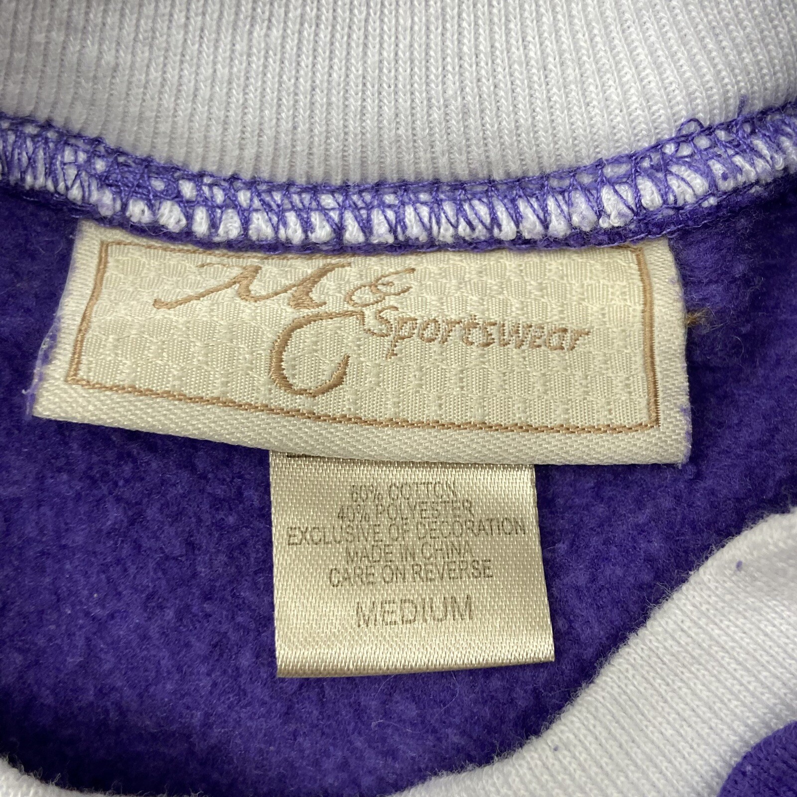 Vintage M&C Sportswear Purple Christmas Holiday Sweater Snowflakes Women Size M