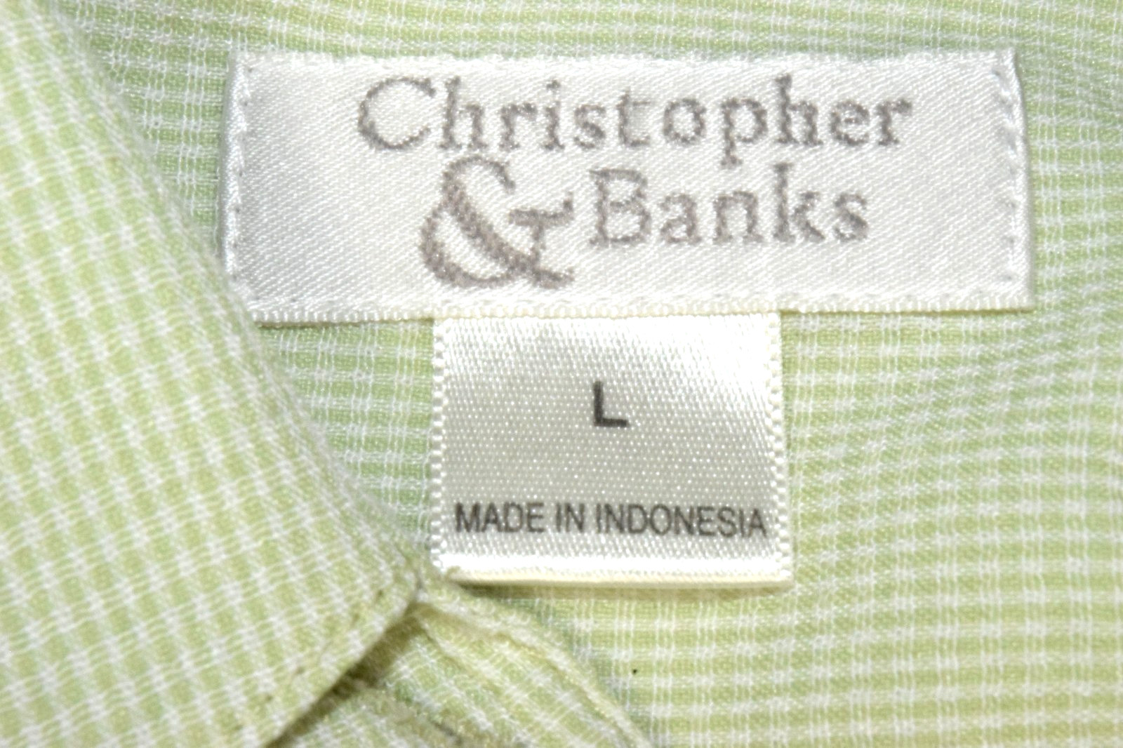 VTG Shirt Christopher & Banks Size L 80s Retro MCM Avocado Check Shoulder Pads