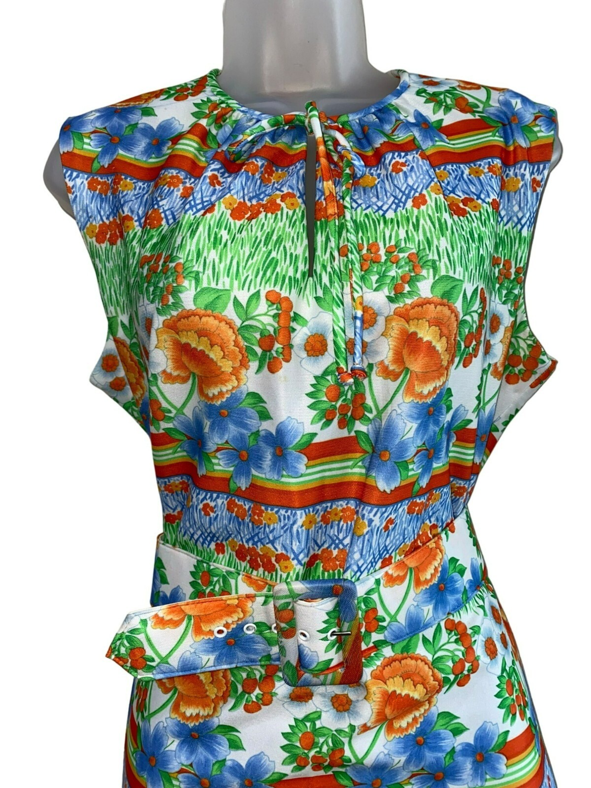 Vintage Trends by Jerrie Lurie Belted Summer Jackie O Dress Size 14
