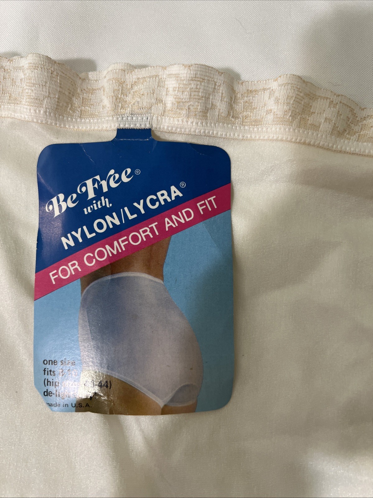 Vintage Be Free One Size 8-10 White Granny Panties Underwear Brief USA NWT