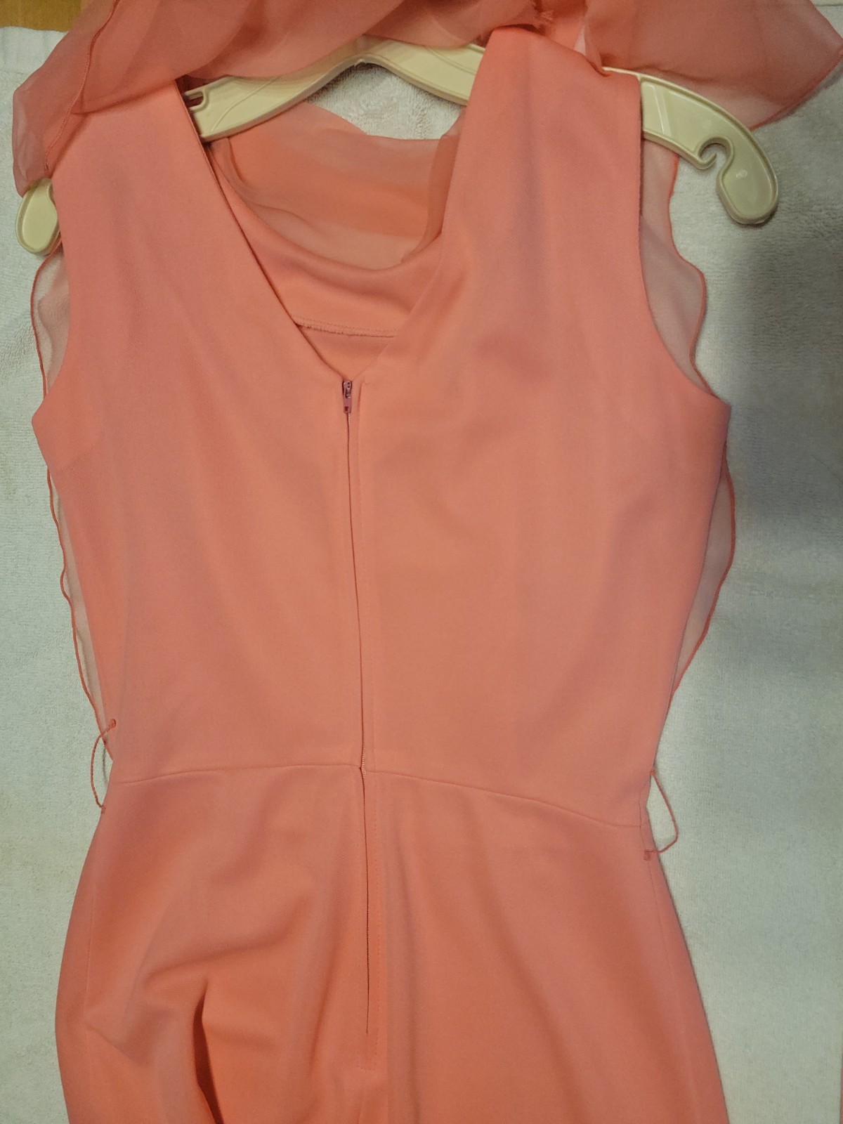Vintage 60s/70s Coral Pink Sleeveless Maxi Dress