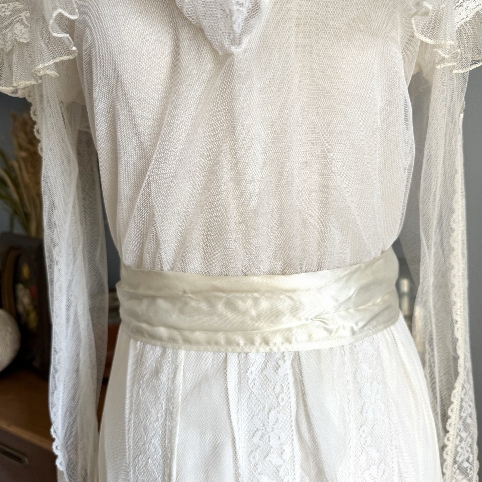 Vtg 80s Gunne Sax Romantic Renaissance Bridal Collection Prairie Lace Sz 9