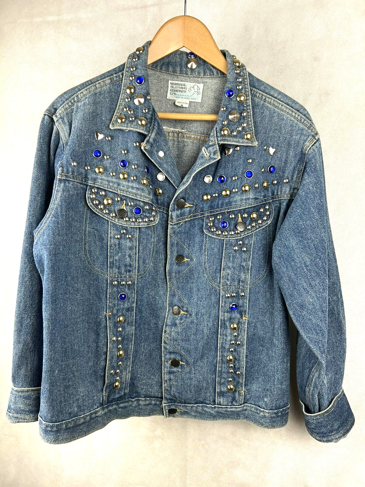 Vintage General Clothing Company LTD Blue Denim Studded Jacket Size M Womens
