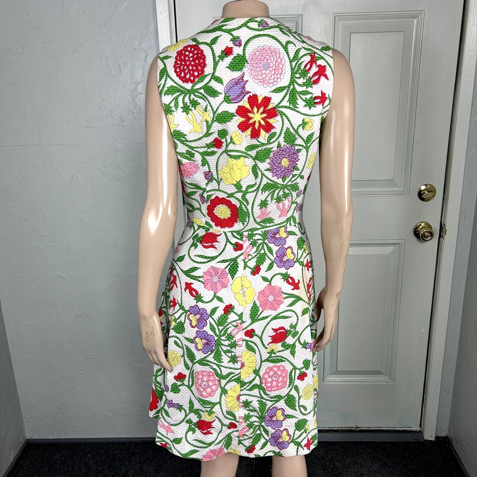 Vintage 60s 70s Womens Wrap Dress Serbin Party Cotton Floral Boho Bright P3-22