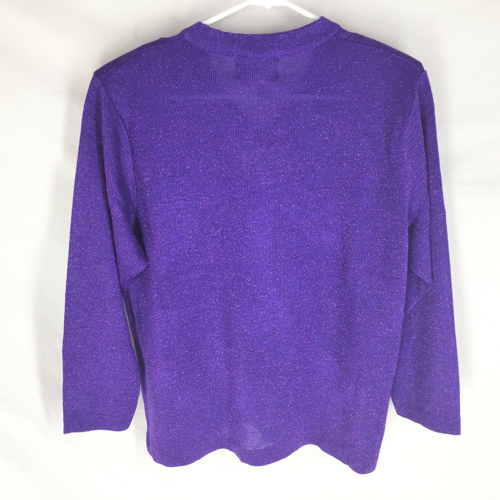 NEW VTG Rochelle California Sweater Size Medium Shoulder Pads Pinup Retro Purple