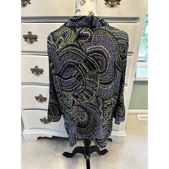 Studio 1940 purple green yellow blouse size 18/20