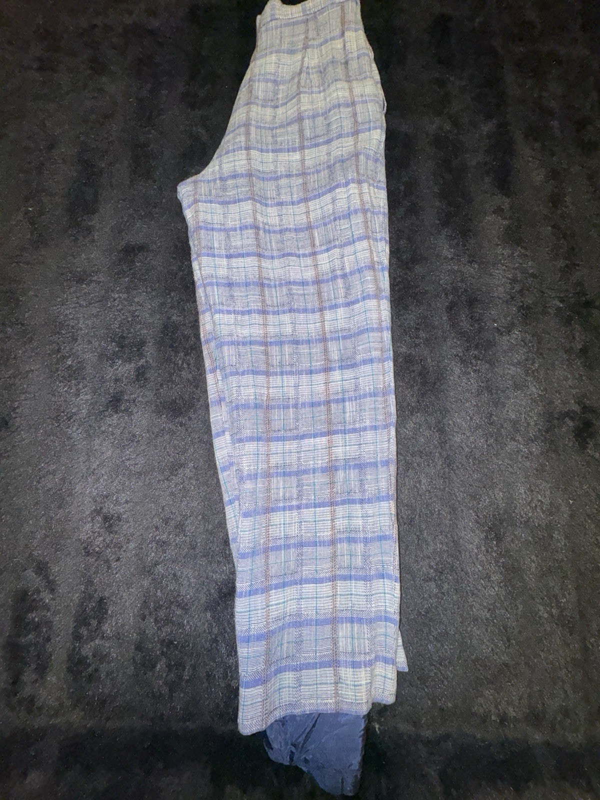 Vintage David Brooks Plaid High Waist Pants Sz 10 Side Button Pockets Ruffle Hem