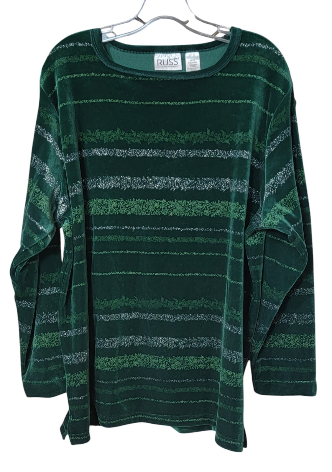 Vintage RUSS LIZ CLAIBORNE Woman’s HOLIDAY Crushed Velvet Sweater SIZE XL 16/18