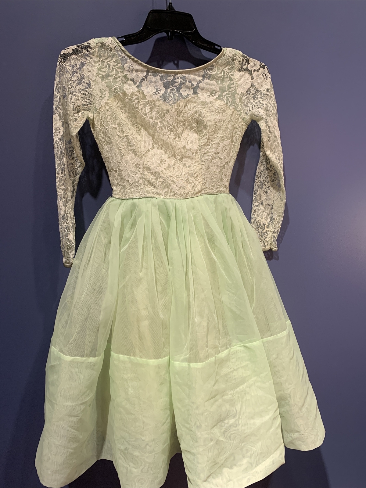 Vintage Stanton Jrs Petite Dress Green Party Dance Ballerina Cottage Core