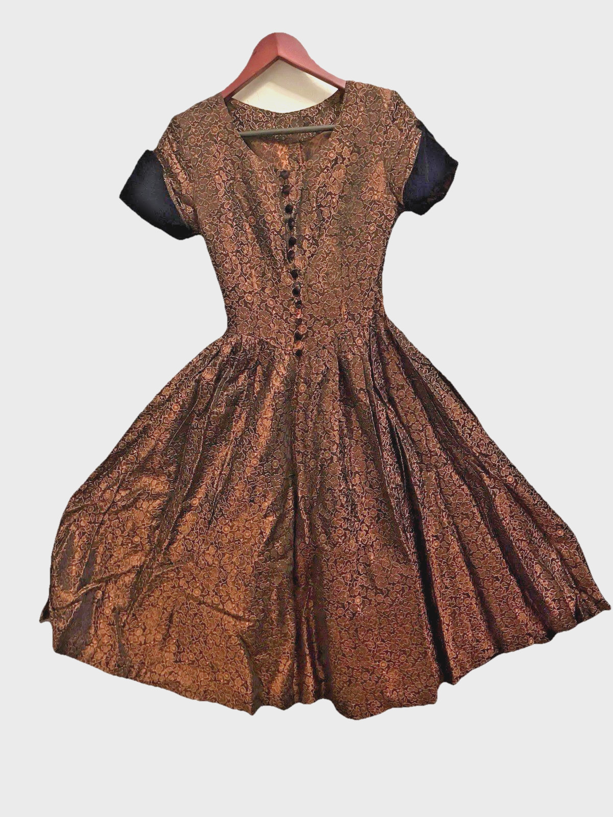 VTG Dress 1930’s/40’s Brocade/Velvet Quinceanera Princess Dress S