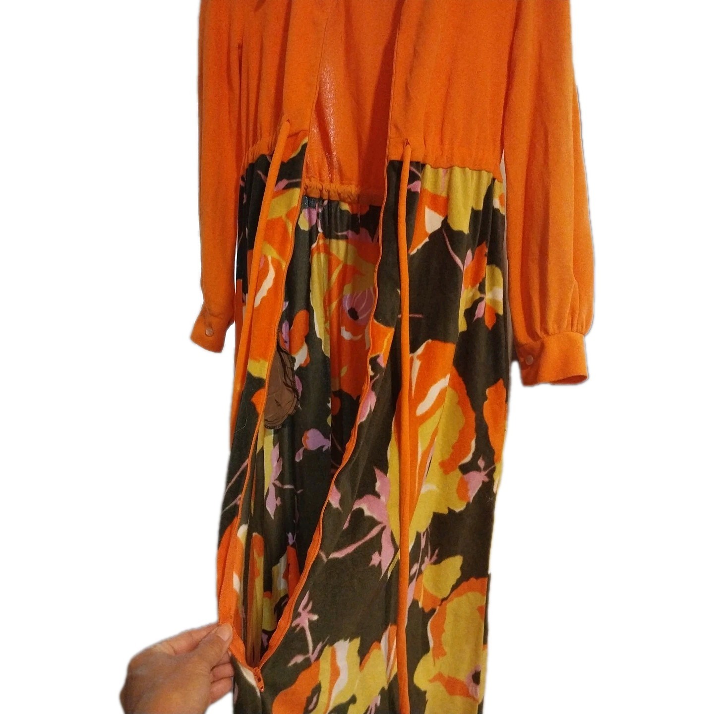 Vintage Evelyn Pearson Lounging Apparel Dress Colorful 60s Mod Tiki Aloha MCM