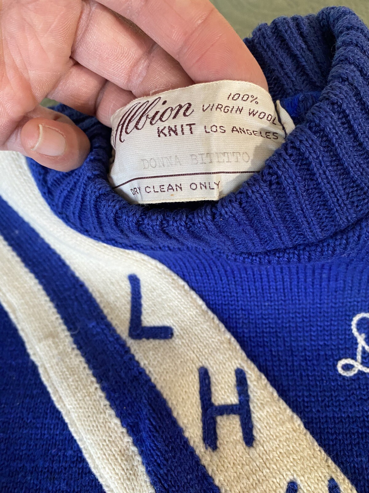 Vintage La Habra High School Vintage Women cheer sweater 1970s 100% Virgin Wool