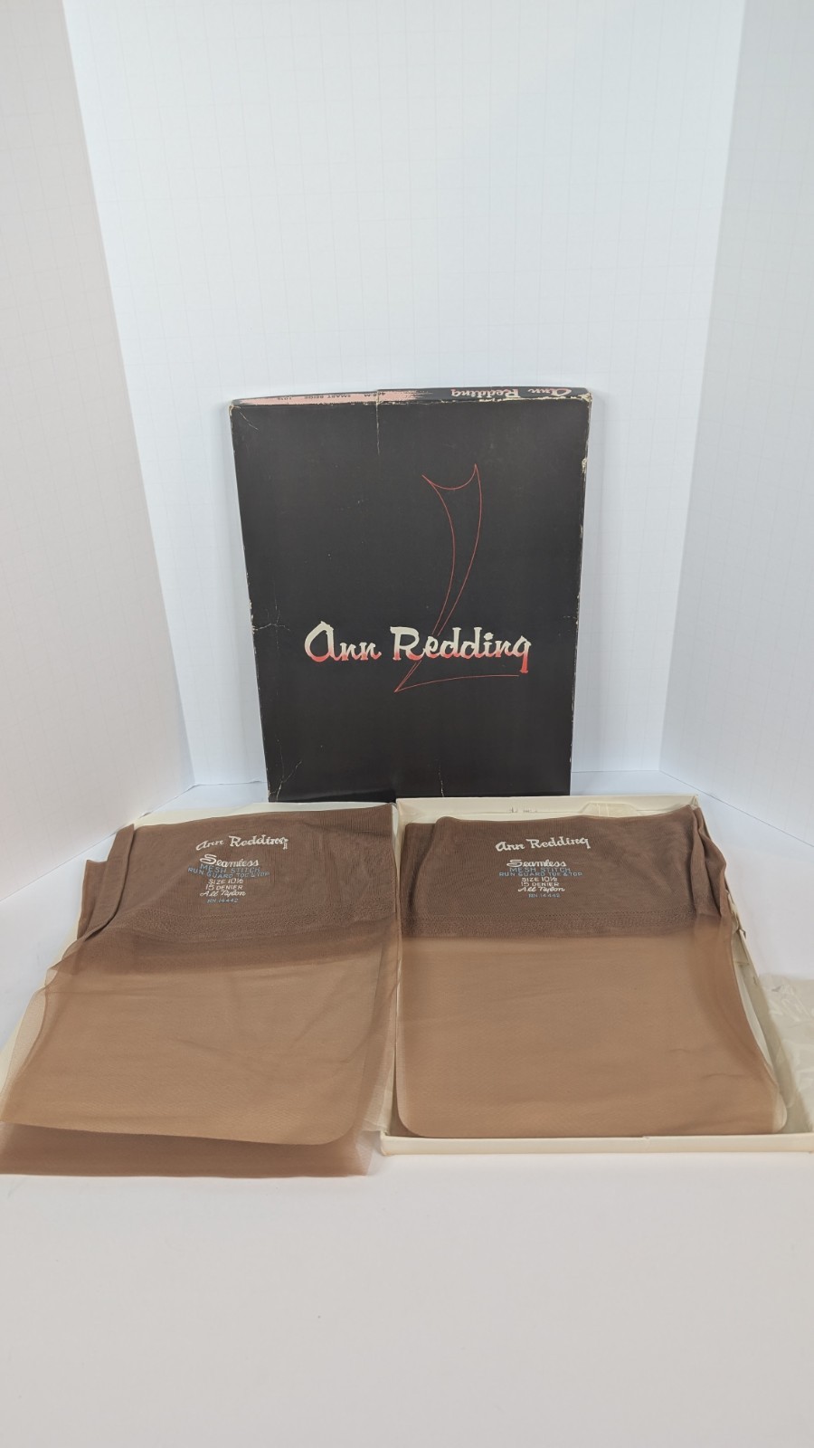 Vintage 2 Pairs Panty Hose Thigh-High Nylons in Box Smart Beige Sz 10.5 Hosiery