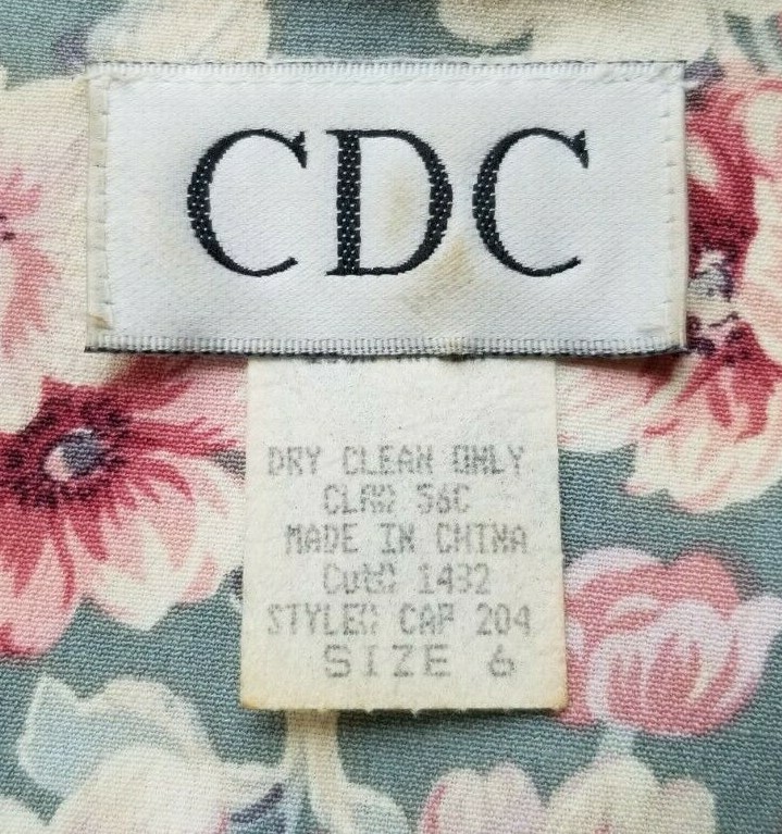 Vintage CDC Seafoam Green Floral Rayon Button Front Cottagecore DRESS – Size S