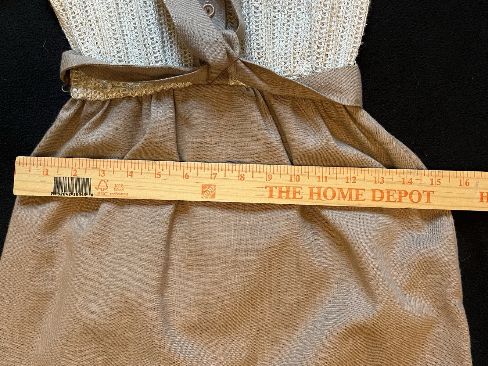 Vintage 1950’s Mavinette Beige And Brown Button Up Dress, Size 4