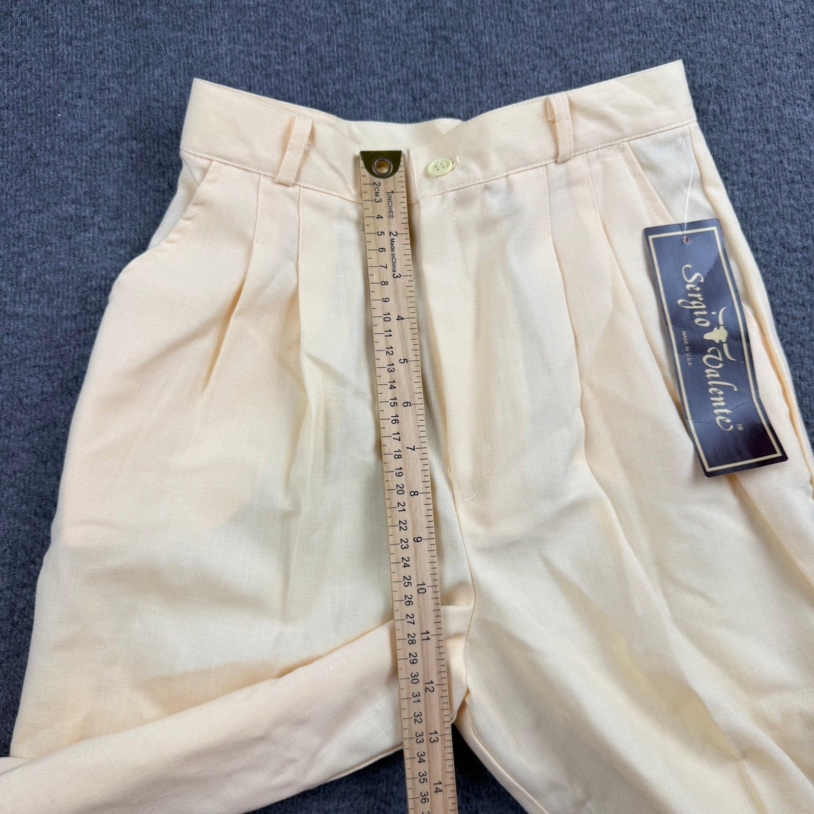Vintage Sergio Valente Cream High Waisted Pleated Deadstock Pants Women’s 6