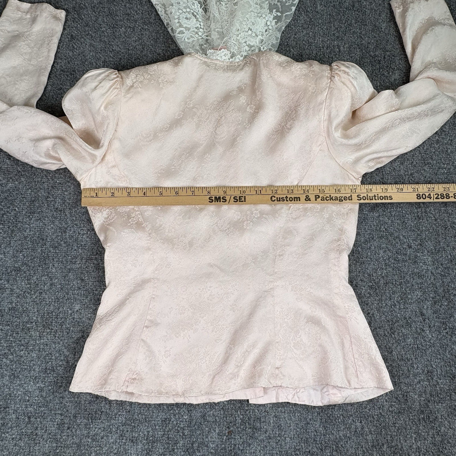 VTG 80’s Jessica McClintock Blouse 8 Pink Lace Pearl Buttons Victorian Cottage
