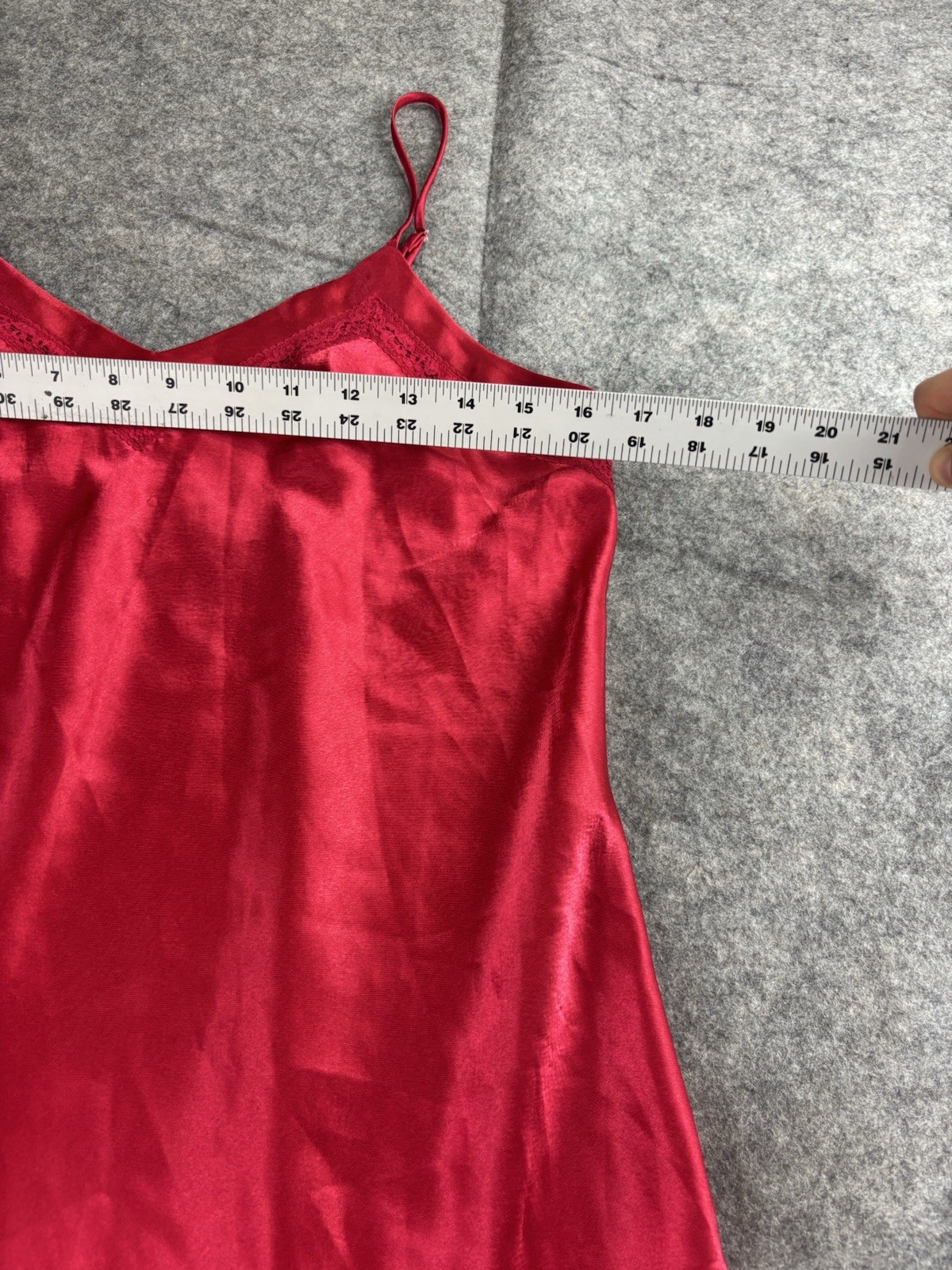 Vintage T R Bentley Red Bias Cut Satin Sexy Lingerie Mini Slip Dress Size M SEE