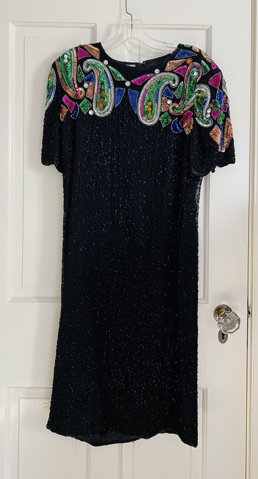Vintage Stenay Cocktail Shift Dress 80s, S