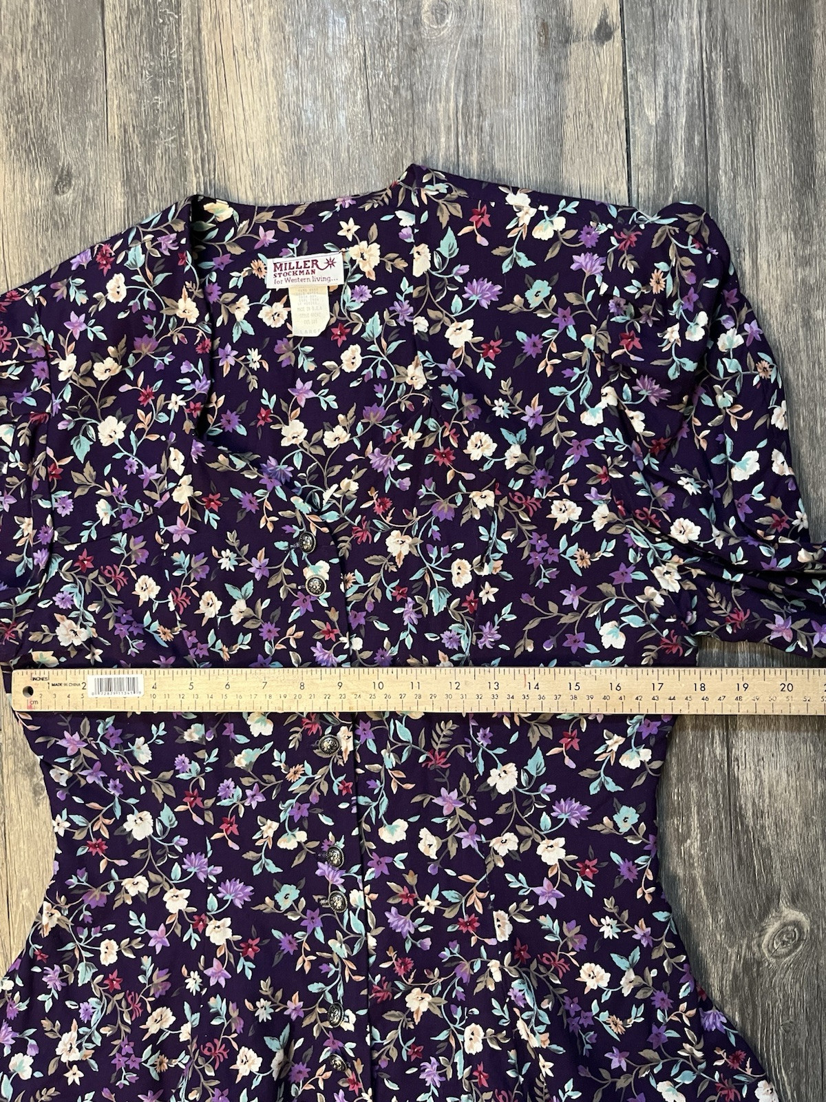 Vintage Miller Stockman Floral Western Top Made In USA Large