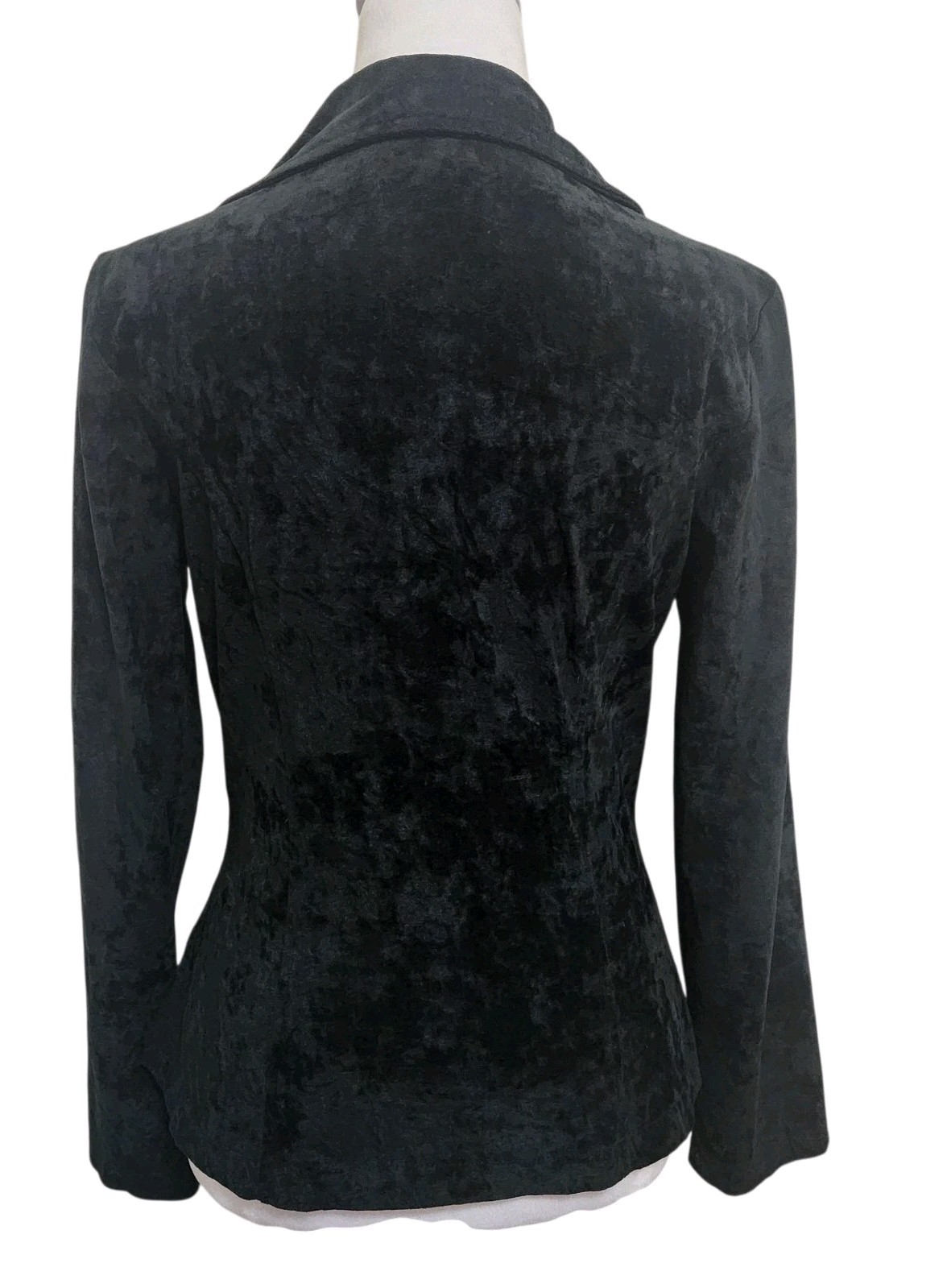 Vtg Velour Shacket Blazer 90s Y2K Womens S/M Black Whimsigoth Witchy