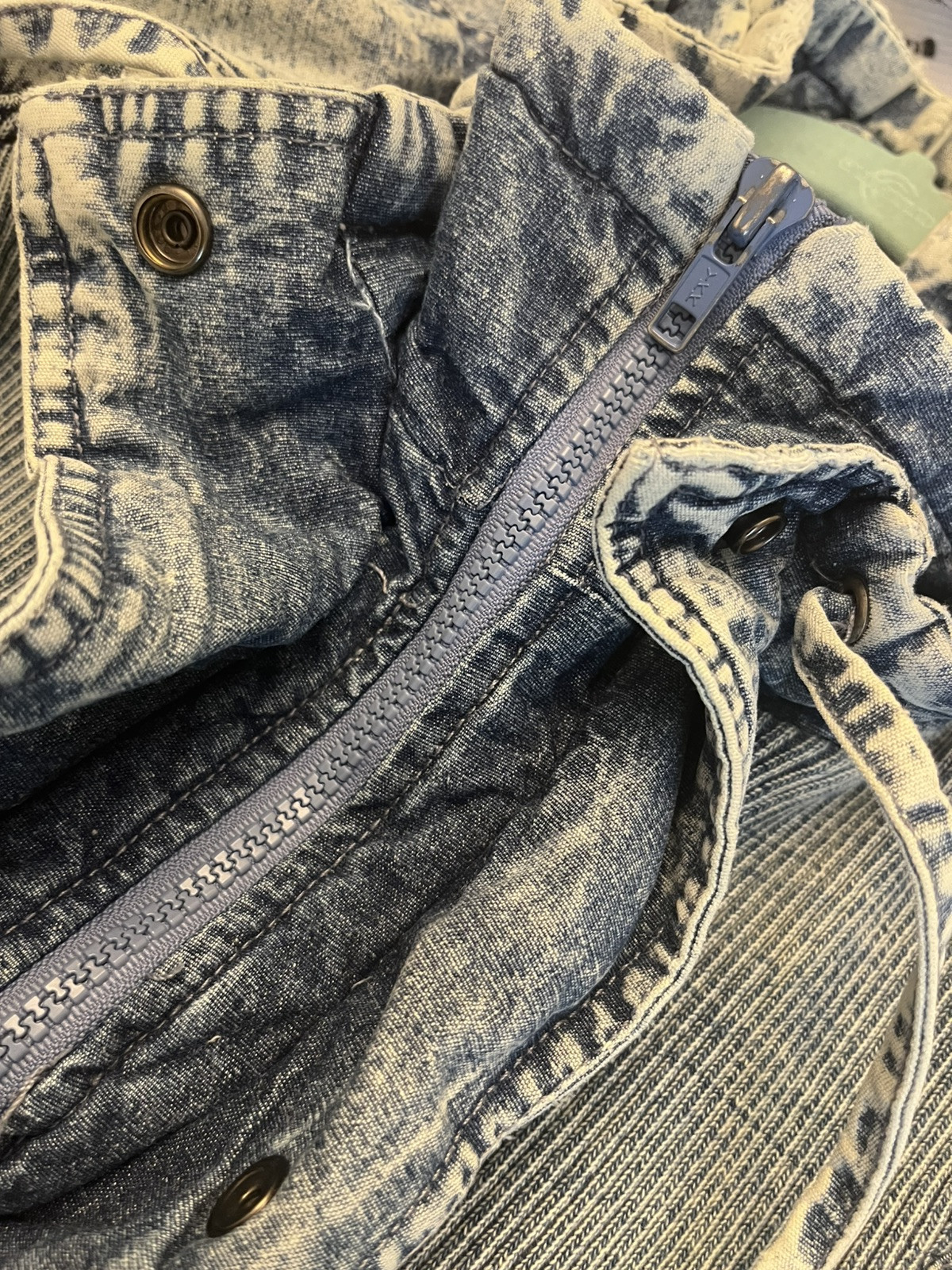 VTG 80’s Acid Wash Long Denim Jean Coat Jacket Sergio Valente 5/6