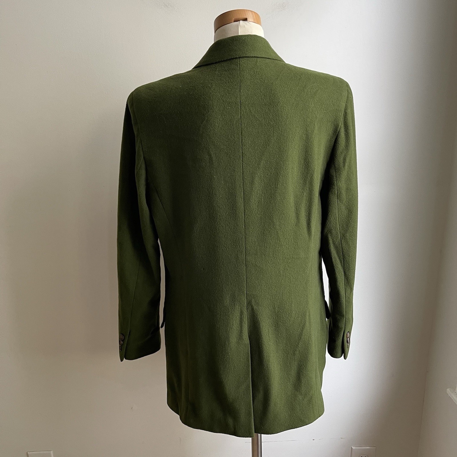 Vintage 1990s DKNY Wool Cashmere Blazer Green Two Button Hong Kong Size 10