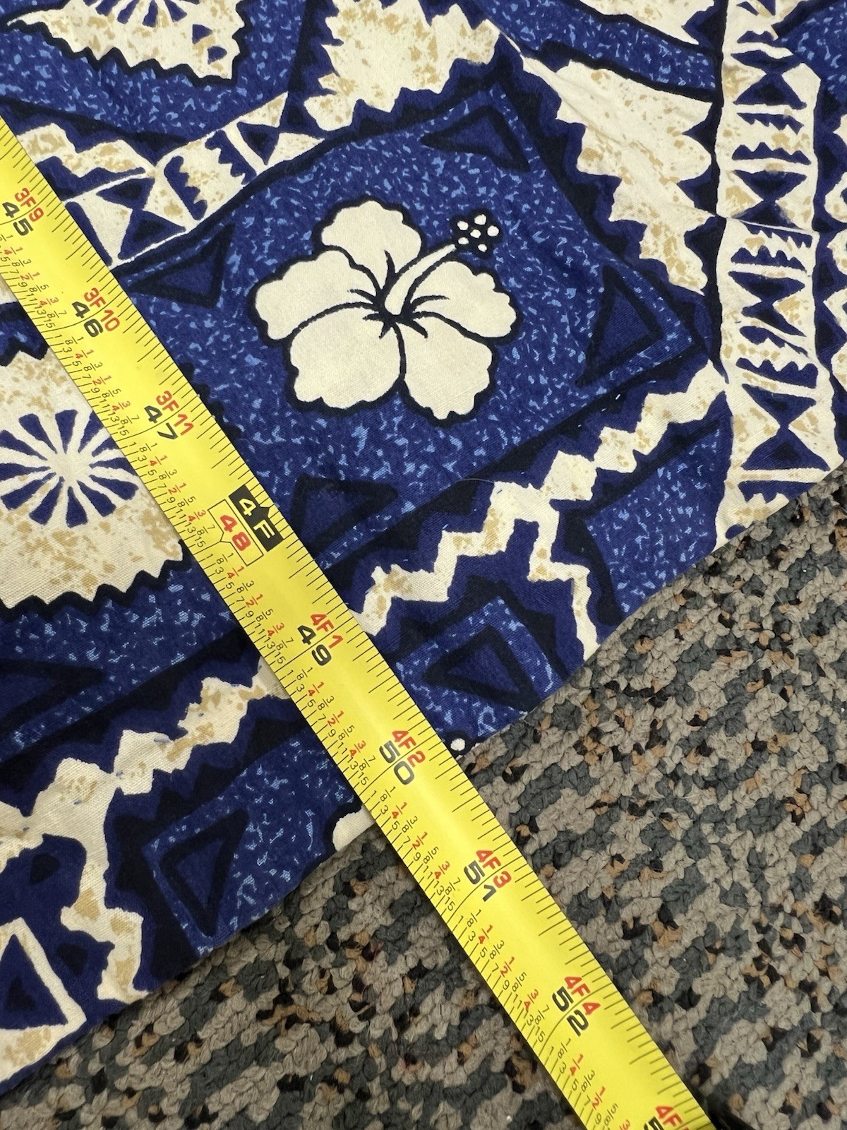 vintage ui-maikai dress hawaiian mumu XL blue Rn 26300 100% Cotton