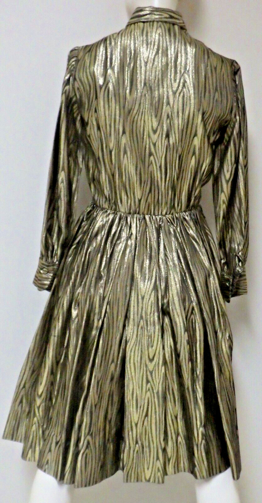 Vintage 1950s Charles Cooper Gold Lame Cocktail Dress Size 6 Metallic Party 50s