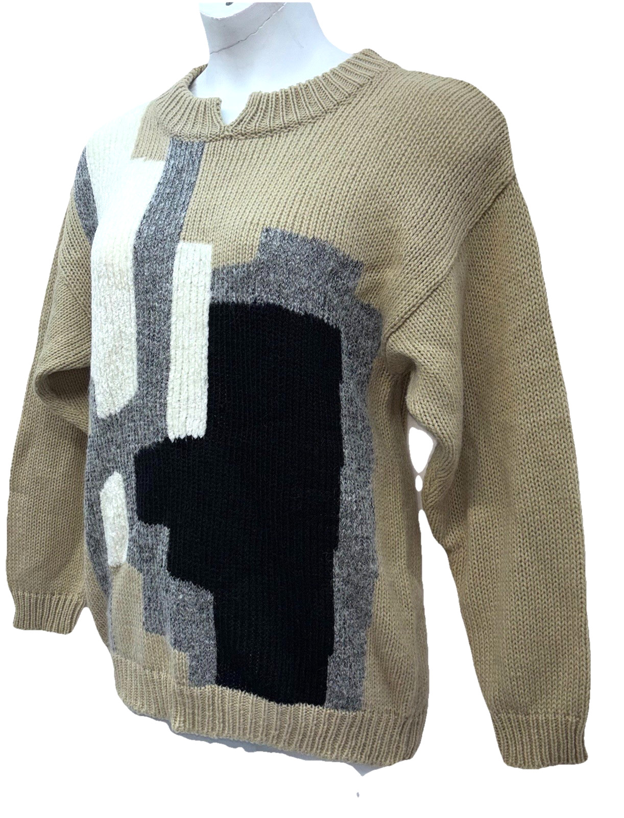Belier Roche Women Size M Pullover Long Sleeve Wool Blend Sweater Multicolor