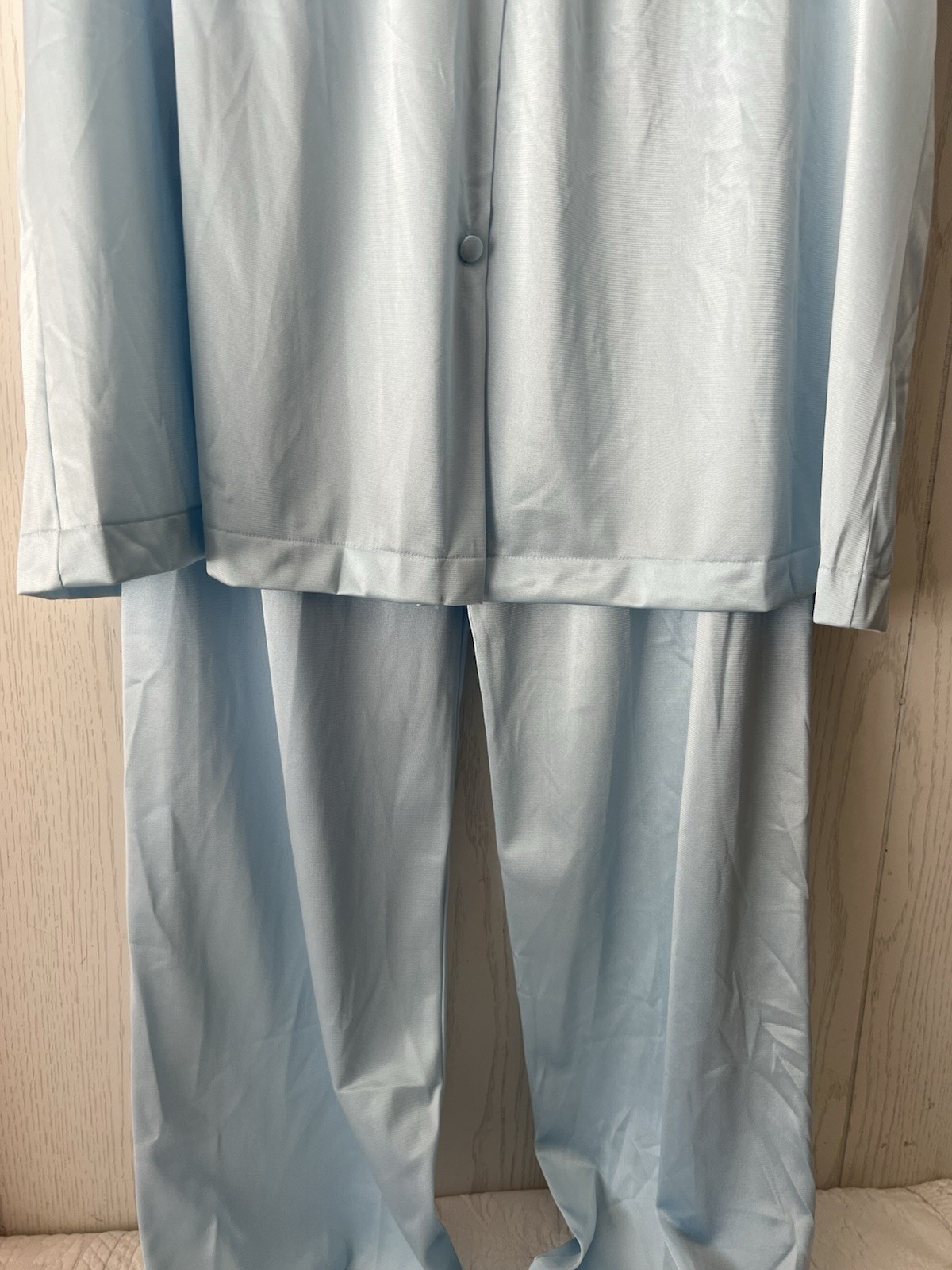 Lot Of 2 VANITY FAIR Vintage Pajama Sets Soft Pink & Blue Pants + Top All Nylon