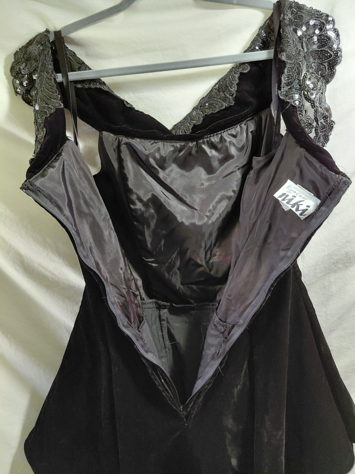 Vtg Karen Lucas For Nikki Size 10 Blk Sheath Velvet Dress Peplum Prom Blk Dress