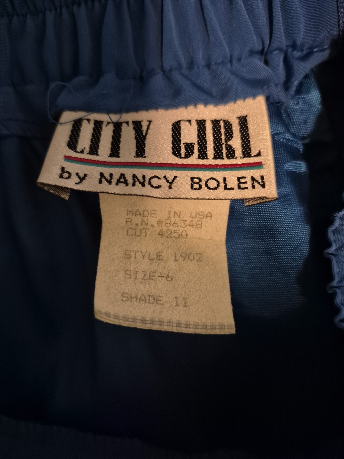 Vintage 80s City Girl Nancy Bolen Blue Career Skirt Sz 6 Office Pinup