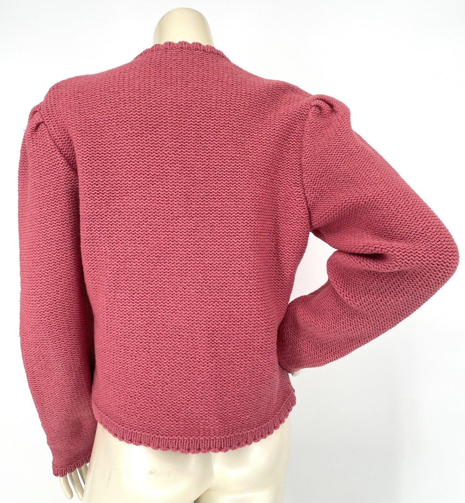 Vintage 80s Stapf Tyrol Pink Alpine Austria Knit Wool Fraulein Sweater Cardigan