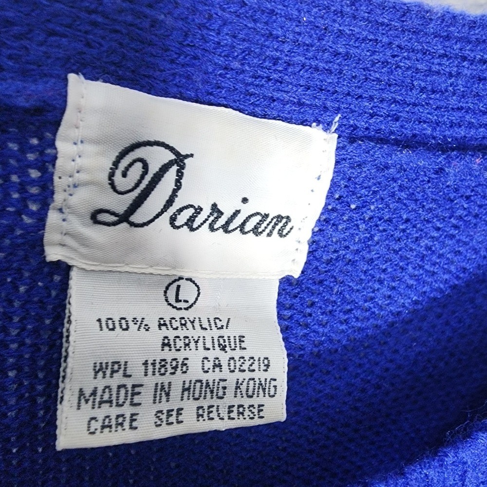Vintage Darian Cobalt Blue Knit Dress Gold Button Detail