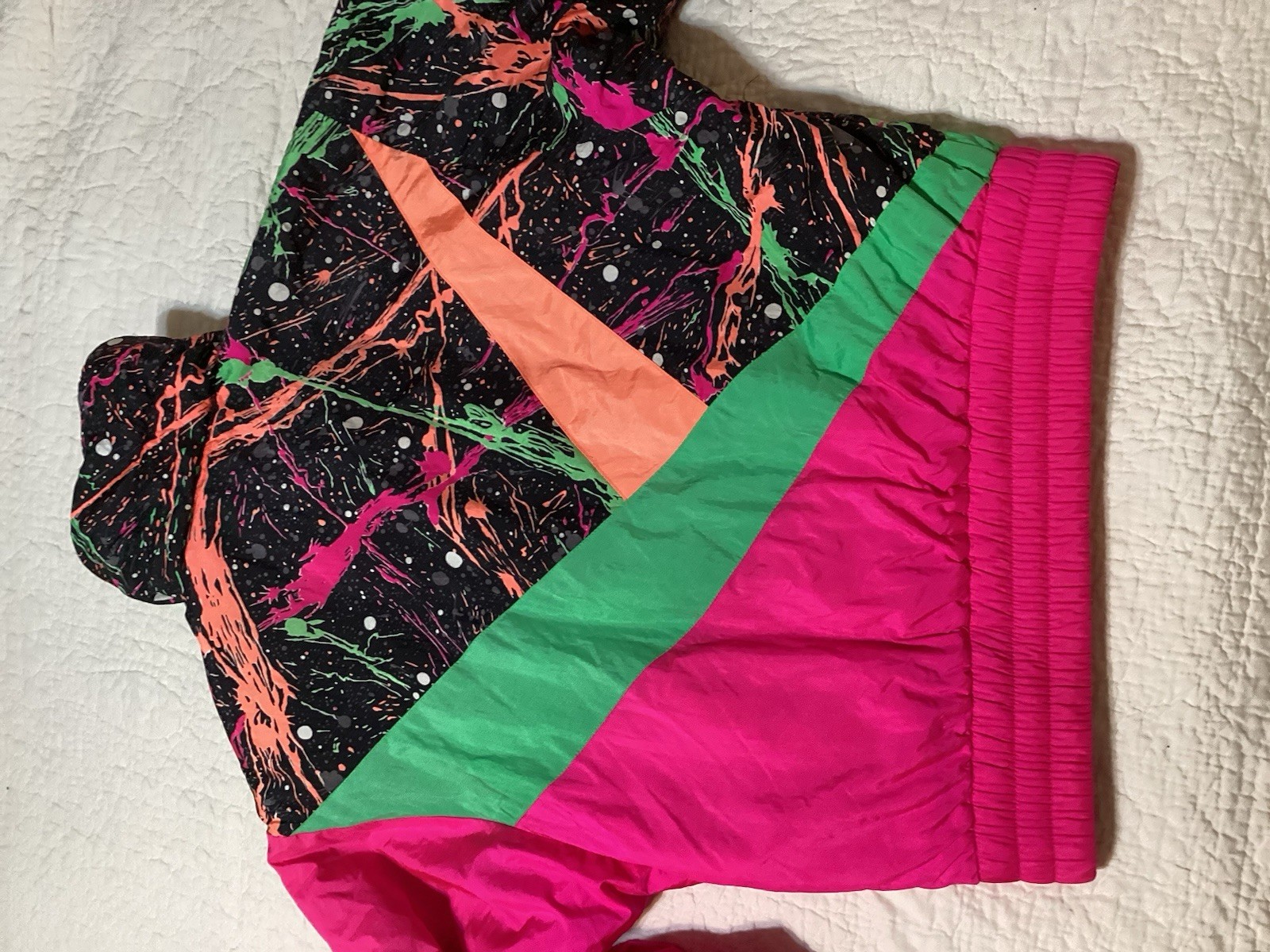 VTG Snuggler Women’s S Ski Jacket SkiWear Seattle Hot Pink Paint Print Neon