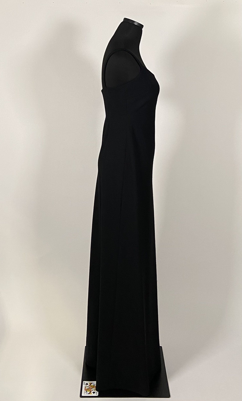 1970s Pauline Trigere sleek gown, cape, triangle rhinestones size XS Must see!