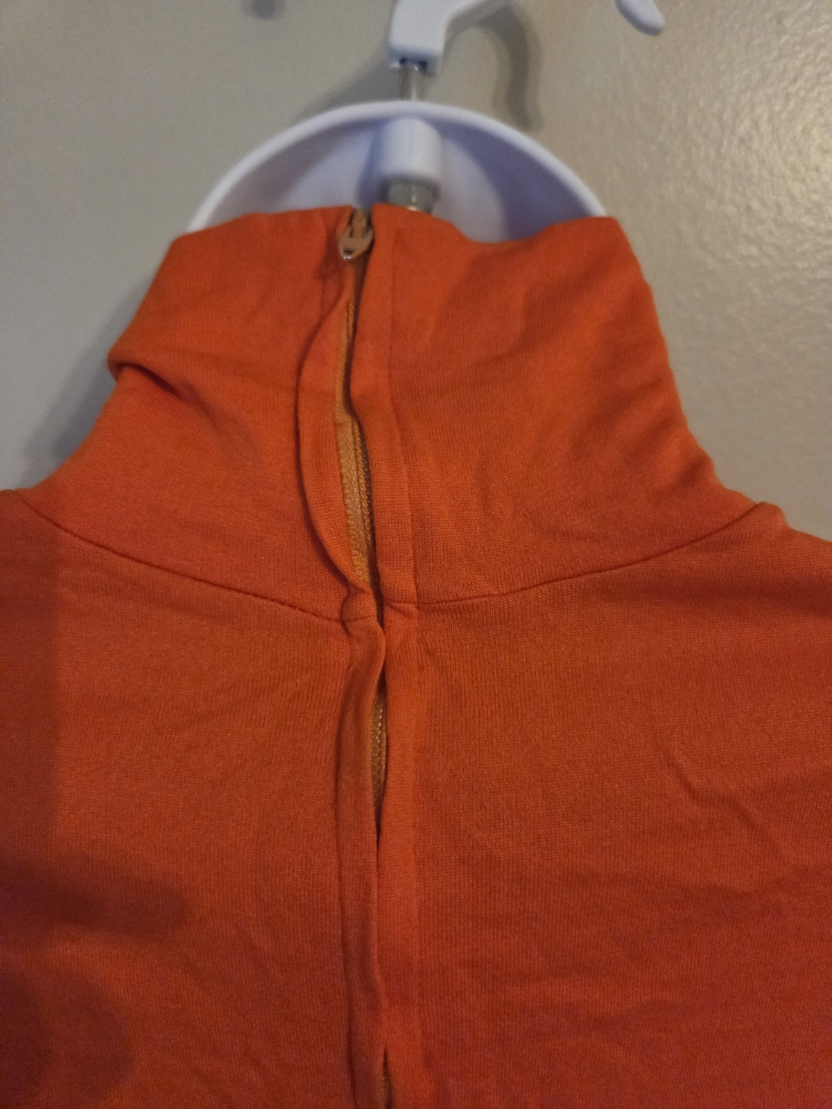 Vintage 60s Ulla By Vicki Cooper Orange Groovy Mod Polyester Turtleneck Dress