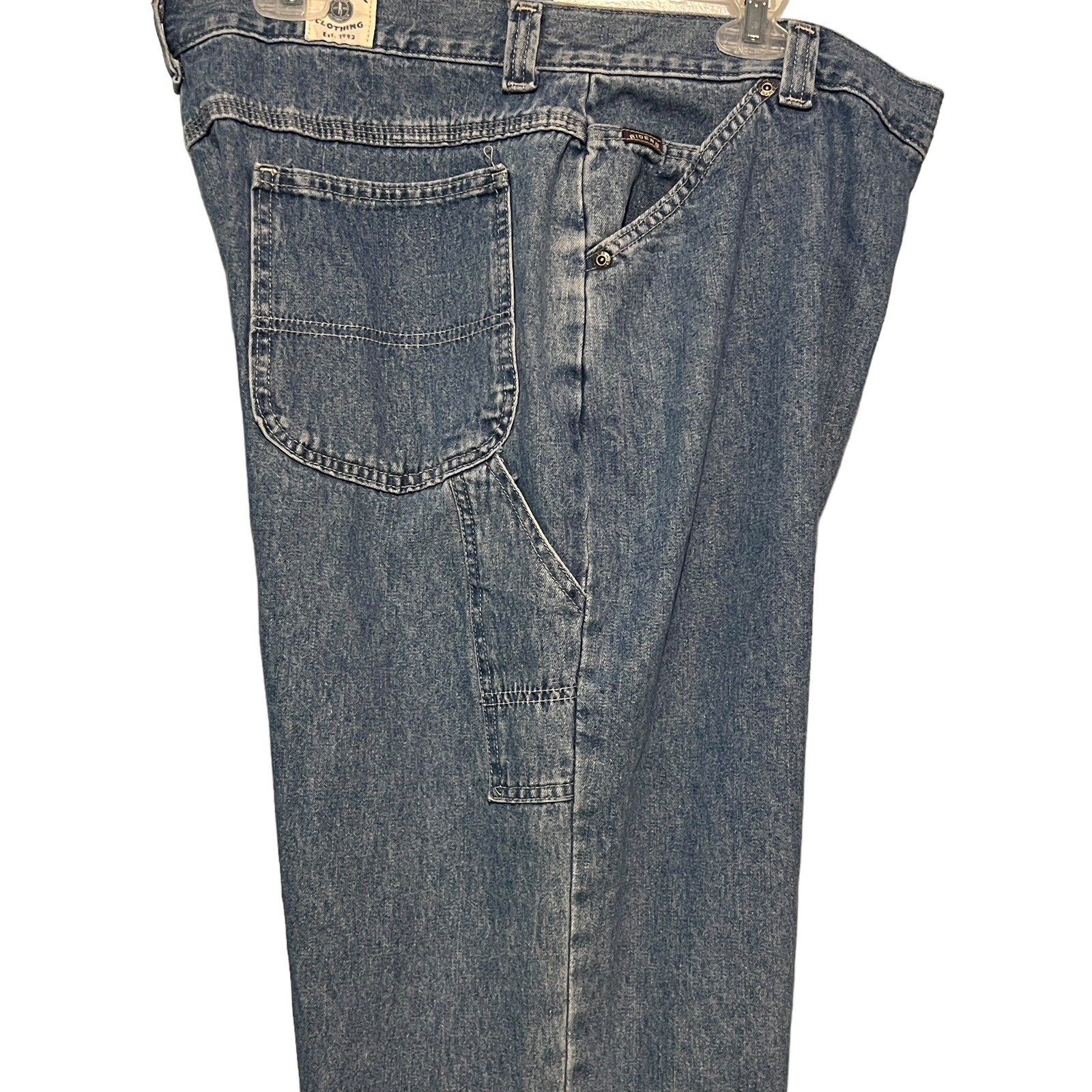 Vintage Lee Riders Denim Cargo Jeans Sz 18 Blue 100% Cotton USA Made 36 x 30